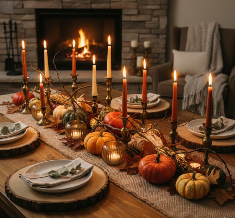 Rustic Candlelit Arrangement