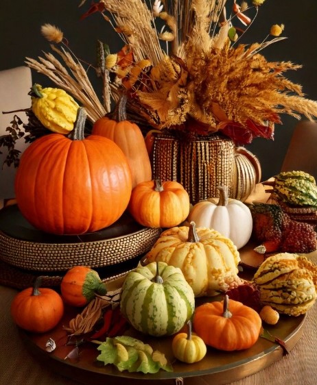 Rustic Charm with Gourds and Golds