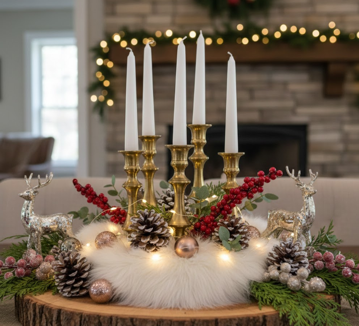 Rustic Luxe Christmas Centerpiece