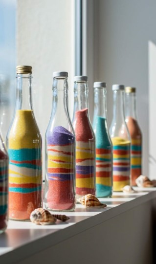 Sand-Filled Decorative Bottles and Jars