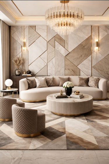 Luxe Comfort with Geometric Flair