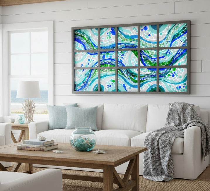 Sea Glass Collections in Shadow Boxes