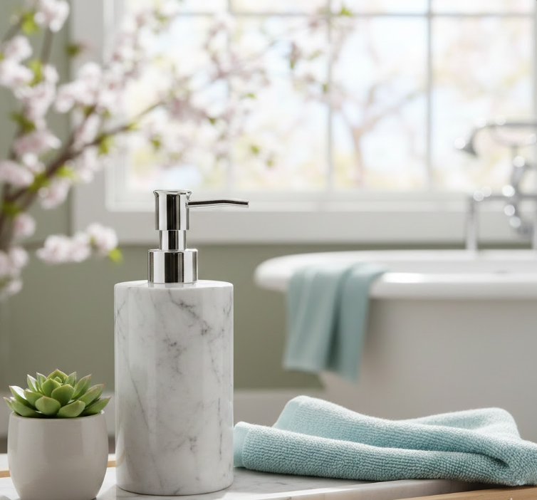 Set Out a Marble Soap Dispenser