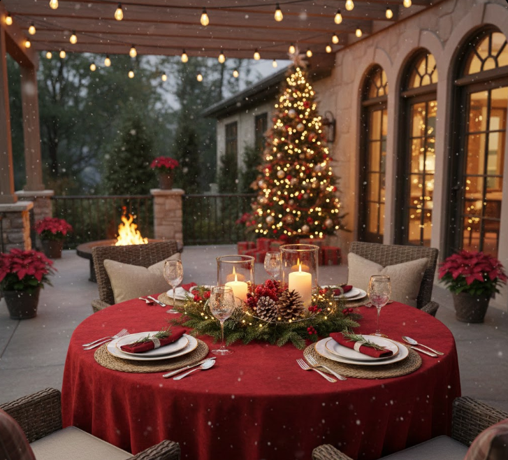 Set a Christmas Patio Table