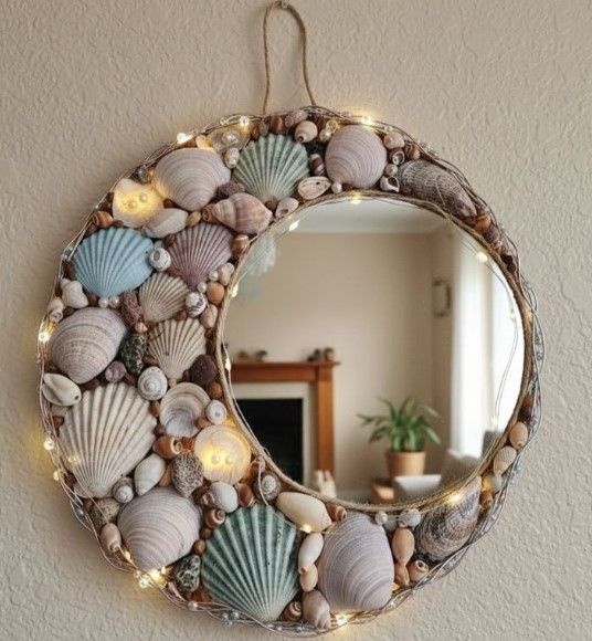 Shell-Framed Mirrors