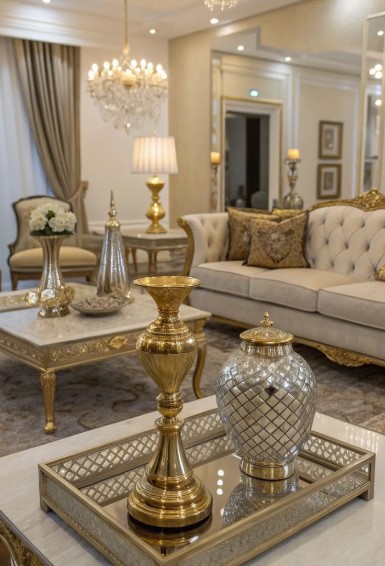 Silver and Gold Living Room
