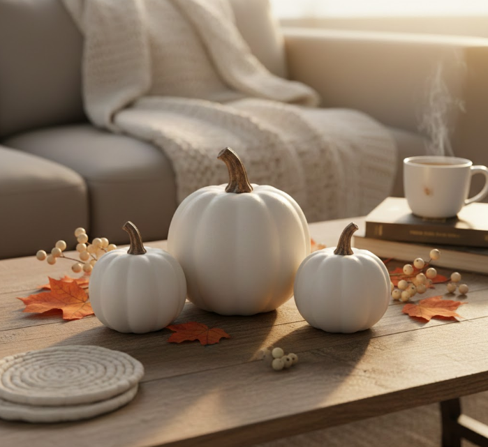 Simple White Pumpkin Cluster