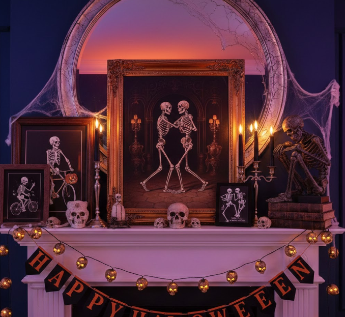 Skeleton Art Mantel