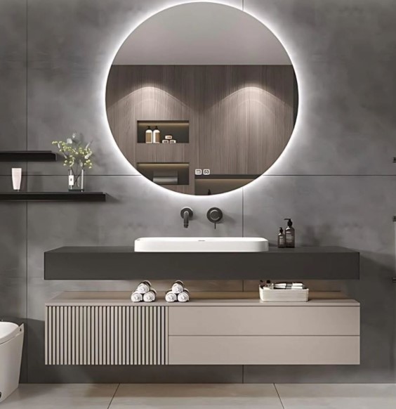 Sleek Stainless Steel Vanity