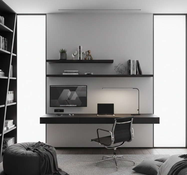 Sleek and Modern Study Space