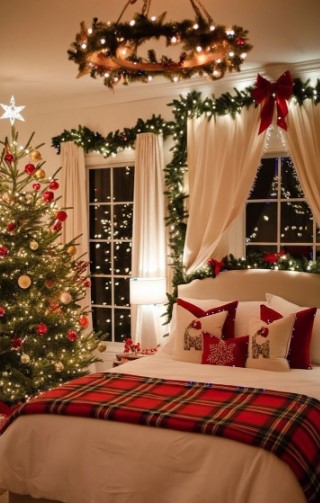 Small-Scale Christmas Bedroom Decor