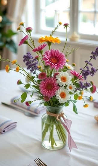 Small Vase with Fresh Flowers