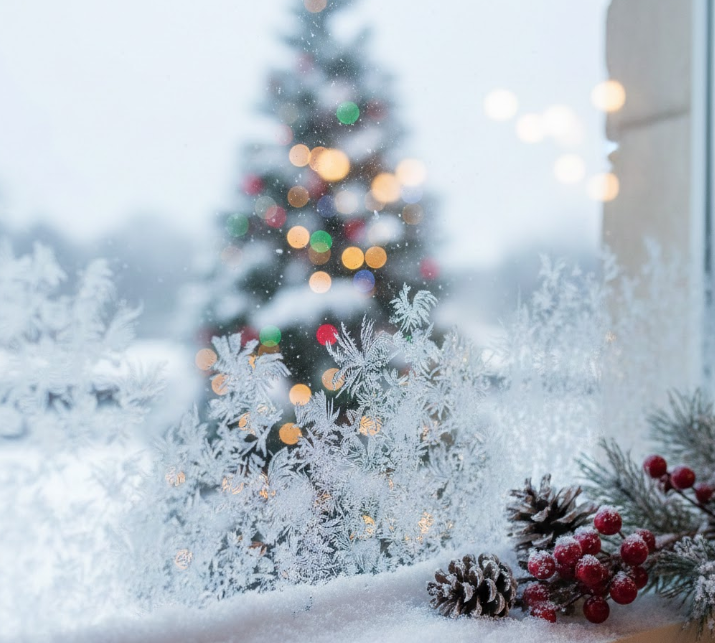 Snowy Window Panes