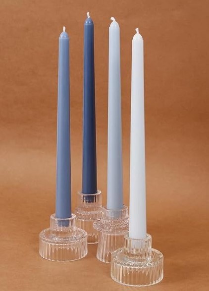 Soft Blue Taper Candles