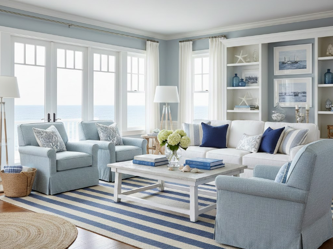 Soft Blue and White Color Scheme