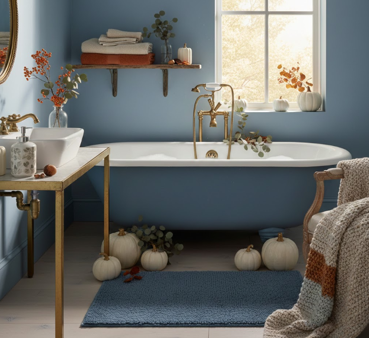 Soft Blues with Fall Accents