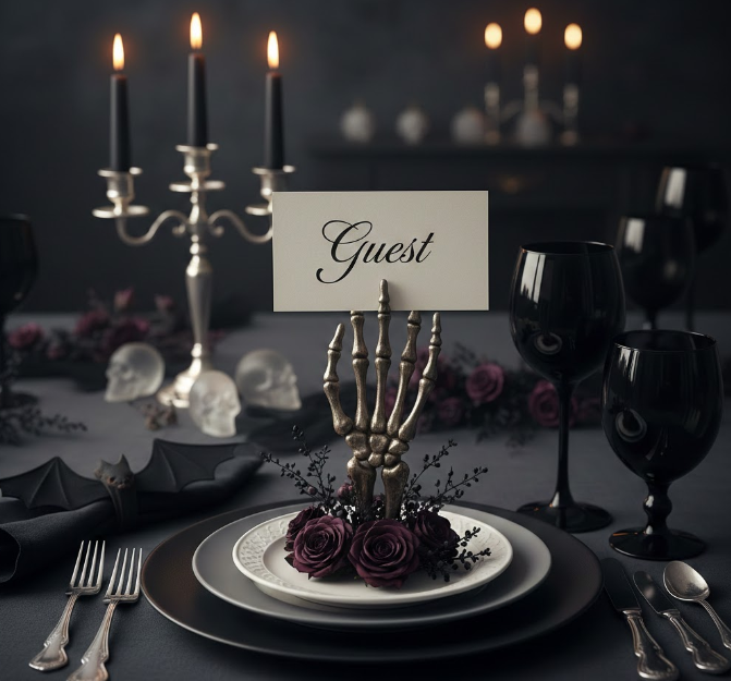 Sophisticated Skeleton Hand Place Setting