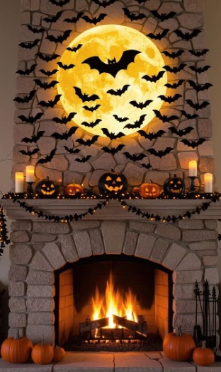 Spooky Halloween Fireplace Decor