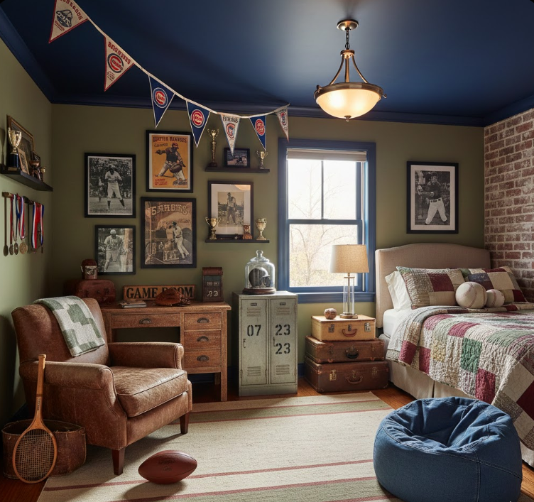 Sports-Themed Vintage Haven