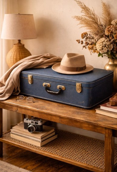 Stack Vintage Suitcases for a Cozy Vignette