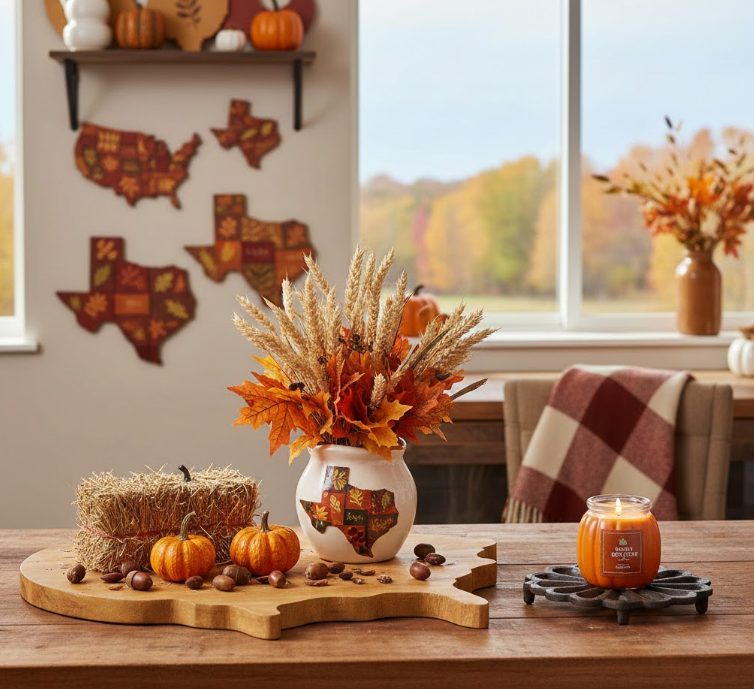 State-Shaped Autumn Decor