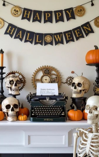 Steampunk Skull Mantelpiece
