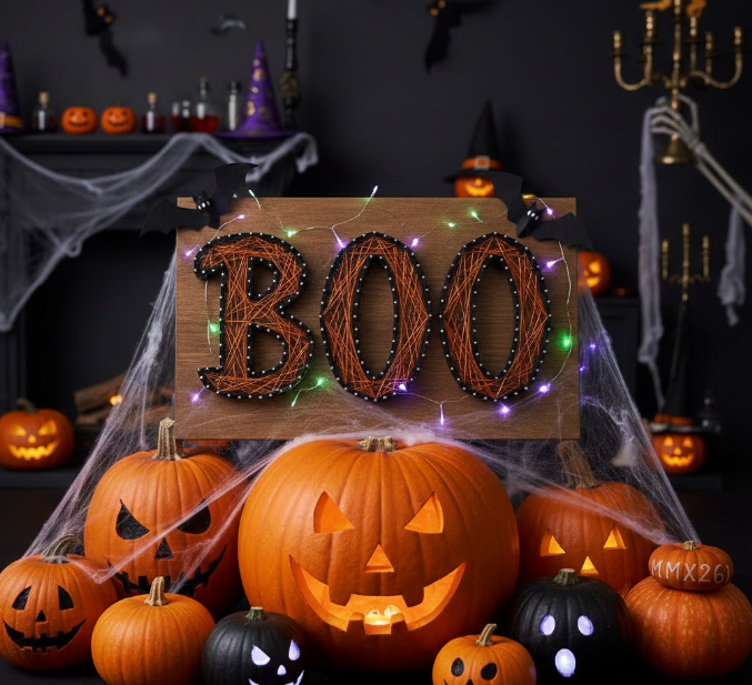 String Art BOO Pumpkin