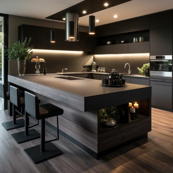 Stylish Black Kitchens