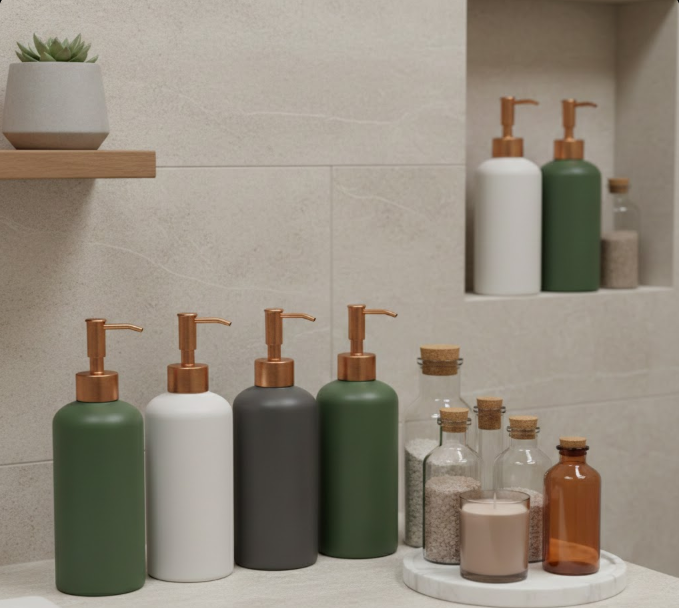 Stylish Dispensers and Decanted Products
