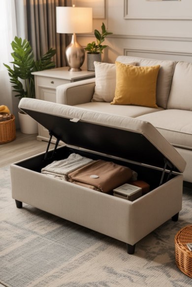 Stylish Storage with an Ottoman