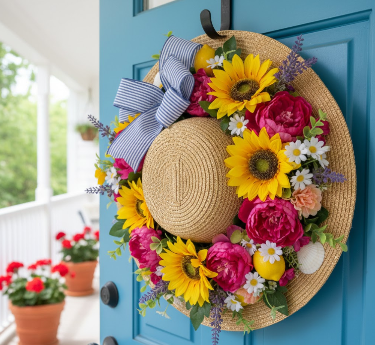  Summer Hat Wreath