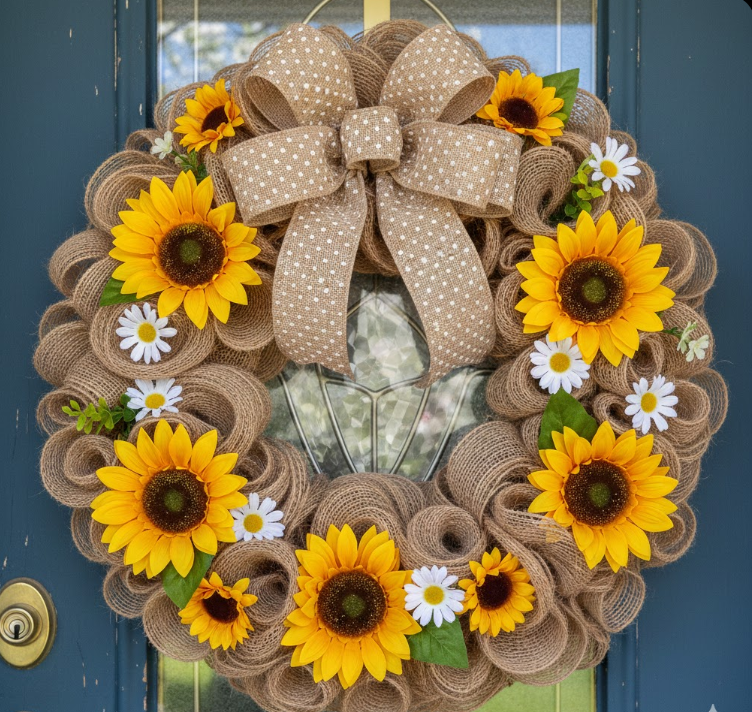 Sunflower and Burlap Cheer
