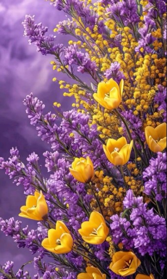Sunny Yellow and Purple Simplicity