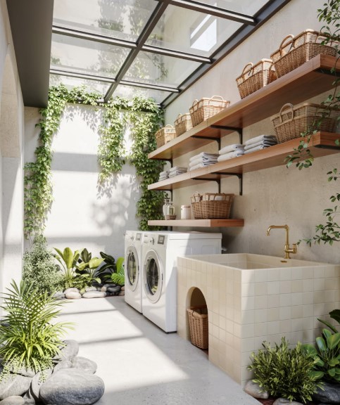Sunroom Laundry Area