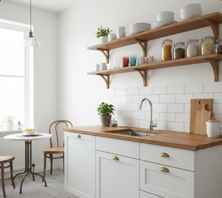 Swap Cabinets for Open Shelving