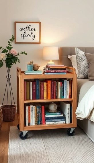 Swap the Bedside Table for a Built-In Bookcase
