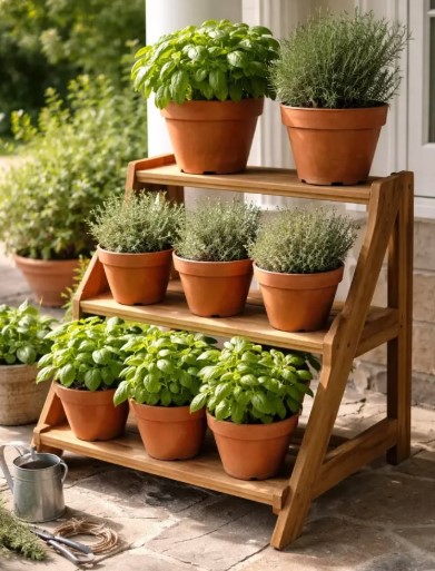 Terracotta Herb Garden Display