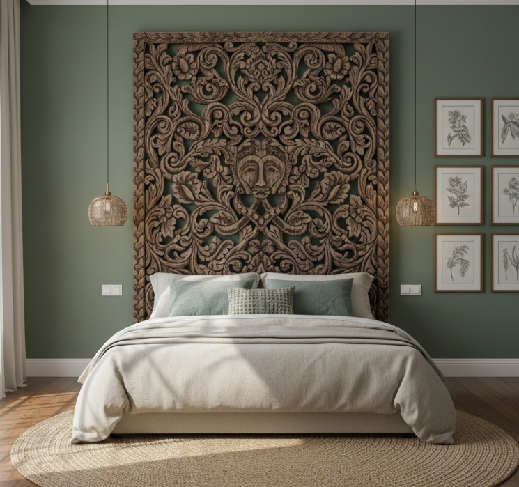 The Art of a Carved Wooden Headboard