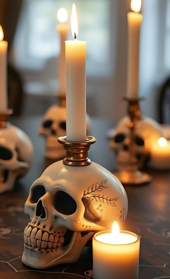 The Elegant Skull Candle Holder