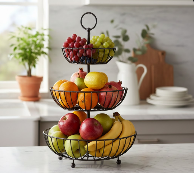 Tiered Fruit Baskets for Fresh Produce