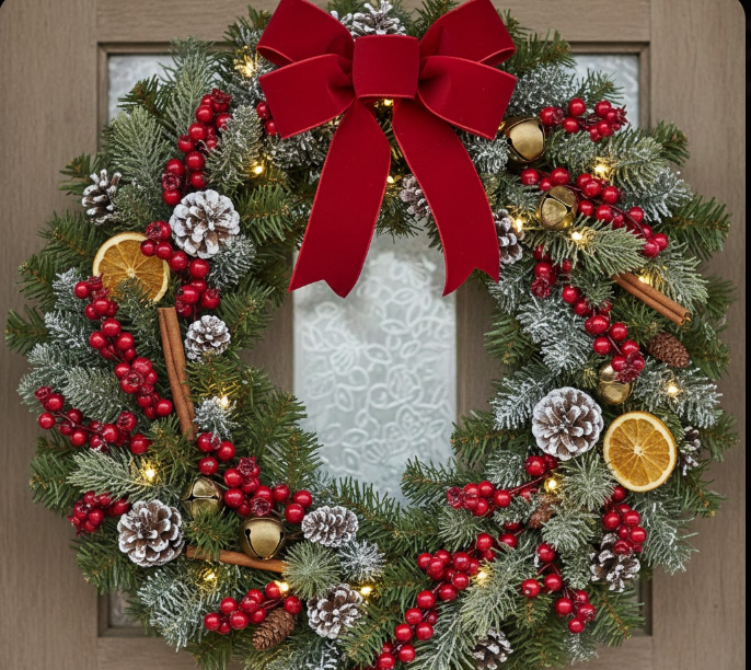 Traditional Artificial Christmas Wreath 