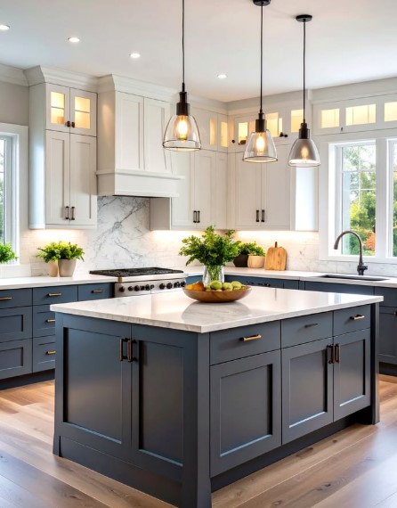 Try Two-Tone Cabinets