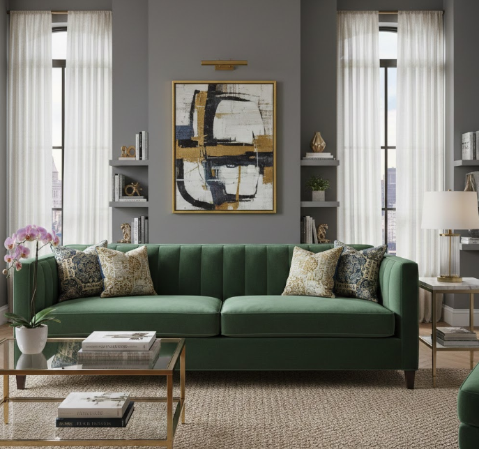 Tuxedo Style Sofa