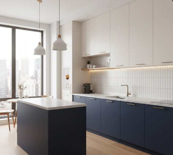 Two-Tone Cabinets for Height