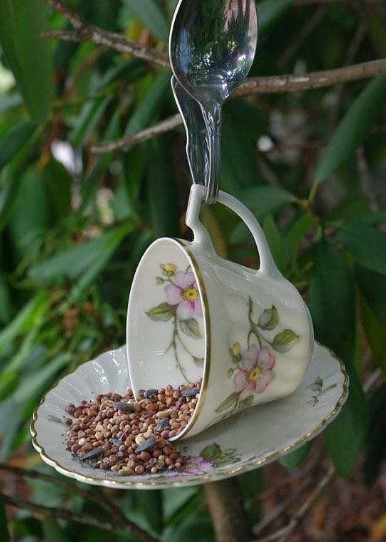 Upcycled Teacup Bird Feeders