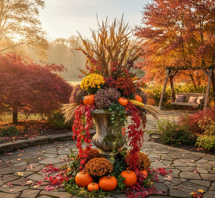 Urn of Autumn Opulence