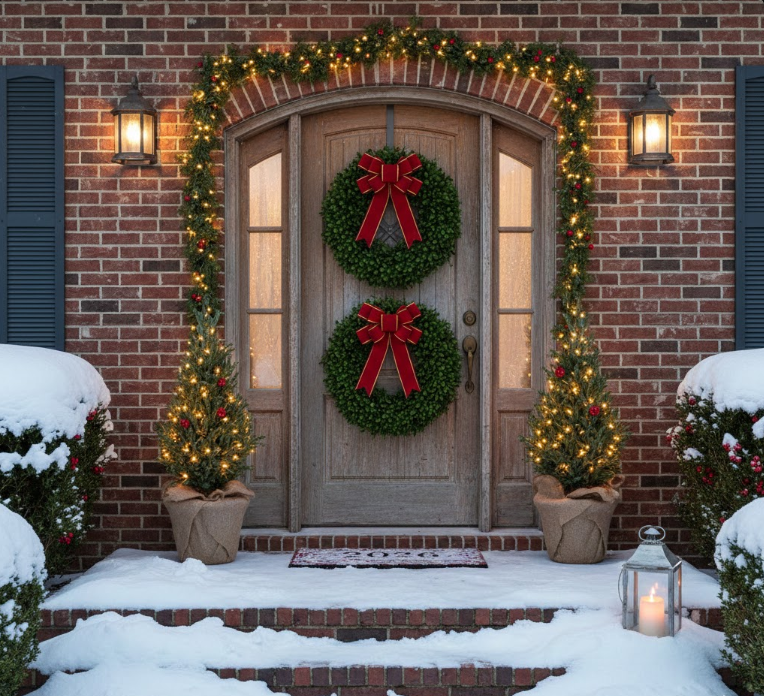 Use Double Boxwood Wreaths