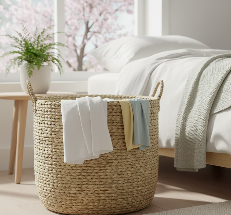 Use a Woven Basket for Laundry