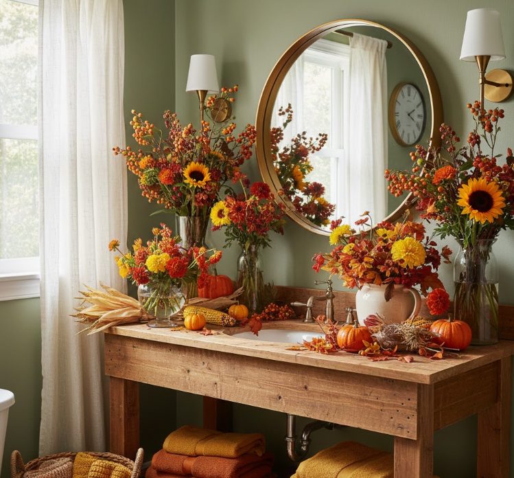 Vanity Volume with Bright Blooms