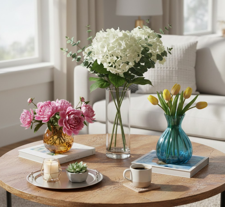 Vases with Fresh Flowers